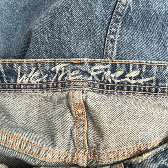 NEW Free People We The Free Distressed Denim Midi Skirt Size 31 - Picture 6 of 6